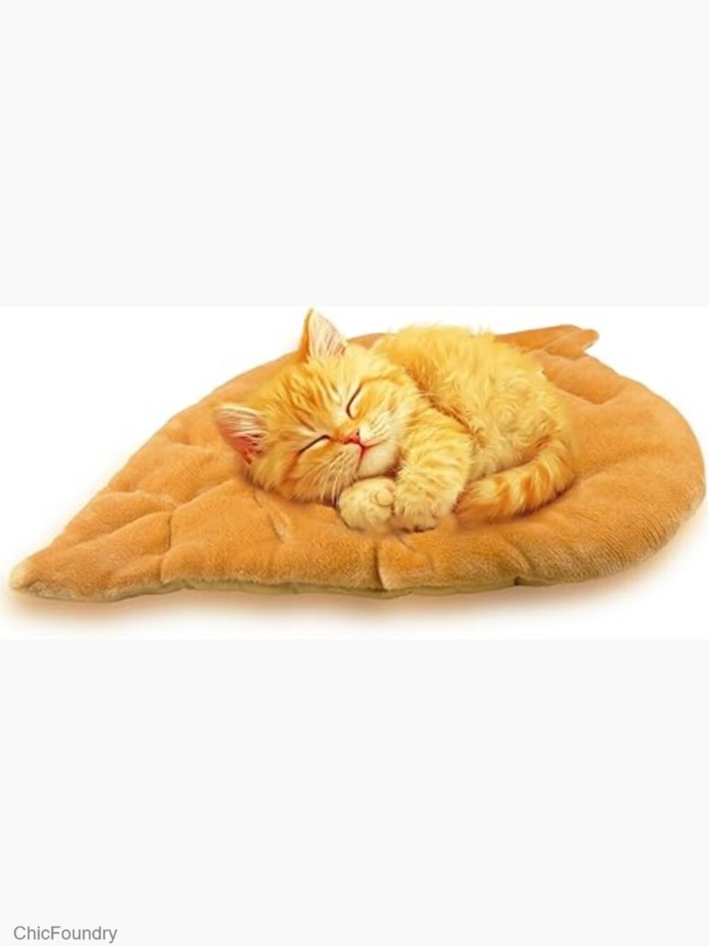 Leaf Shaped Self-Warming Cat Bed Mat 26x20 Flannel Cotton Pet Pad